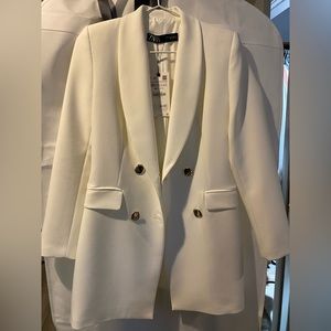 ZARA White Blzer Suit Jacket XS